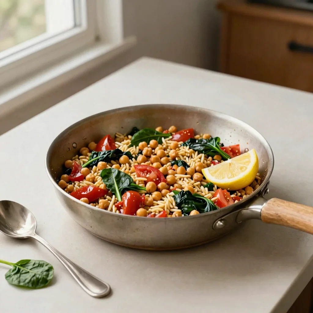 Tomato Chickpea Orzo for Busy Evenings